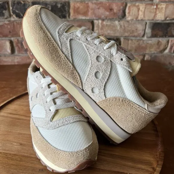Saucony Jazz 81 S70766-1 Mens White Tan Suede Sneakers Shoes Men's 8 Women's 9.5