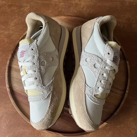Saucony Jazz 81 S70766-1 Mens White Tan Suede Sneakers Shoes Men's 8 Women's 9.5