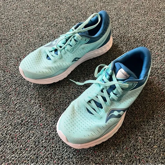 SAUCONY KINVARA 11 S10551-25 Aqua Blue Green Running Excersize Sneakers Shoes 8