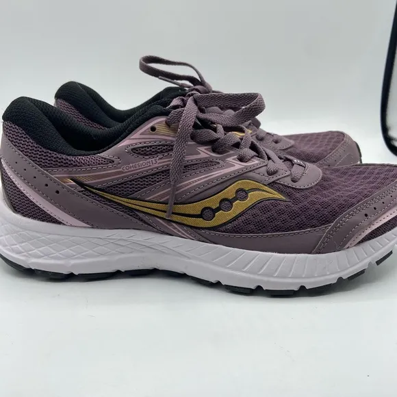 Saucony Purple and Gold Athletic Shoes with Breathable Mesh