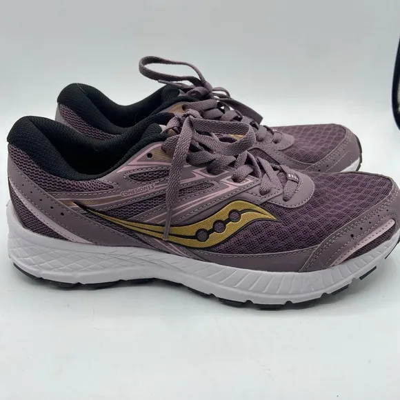 Saucony Purple and Gold Athletic Shoes with Breathable Mesh