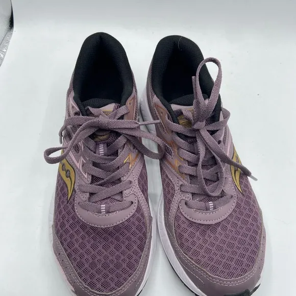 Saucony Purple and Gold Athletic Shoes with Breathable Mesh