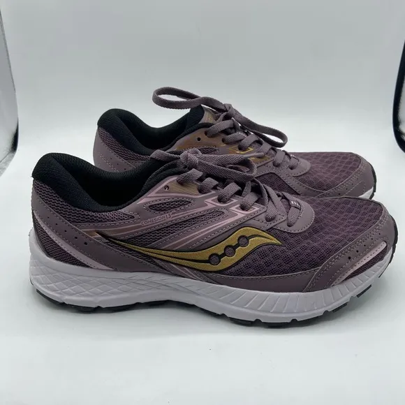 Saucony Purple and Gold Athletic Shoes with Breathable Mesh