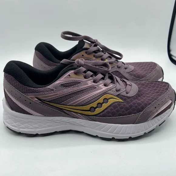 Saucony Purple and Gold Athletic Shoes with Breathable Mesh