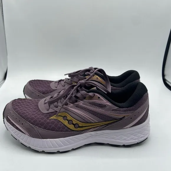 Saucony Purple and Gold Athletic Shoes with Breathable Mesh