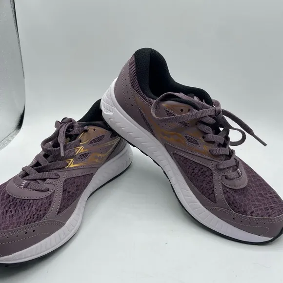 Saucony Purple and Gold Athletic Shoes with Breathable Mesh
