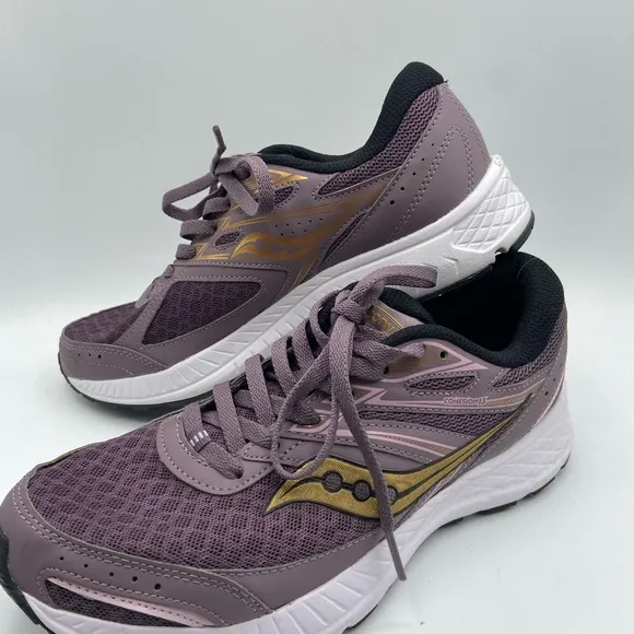Saucony Purple and Gold Athletic Shoes with Breathable Mesh