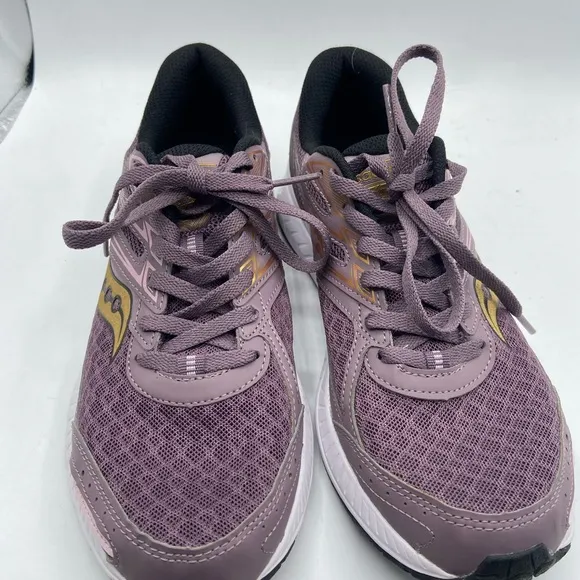 Saucony Purple and Gold Athletic Shoes with Breathable Mesh