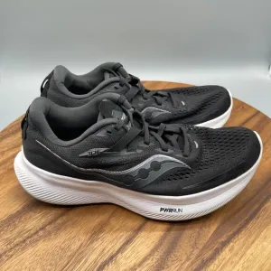 Saucony Ride 15 Shoes Mens Size 7.5 W Black/White Running Comfort Walking Gym