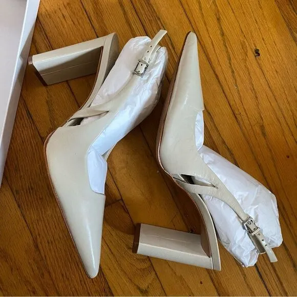 Schutz Blanche Pumps Pearl white shoes high heels Revolve Sz 8.5