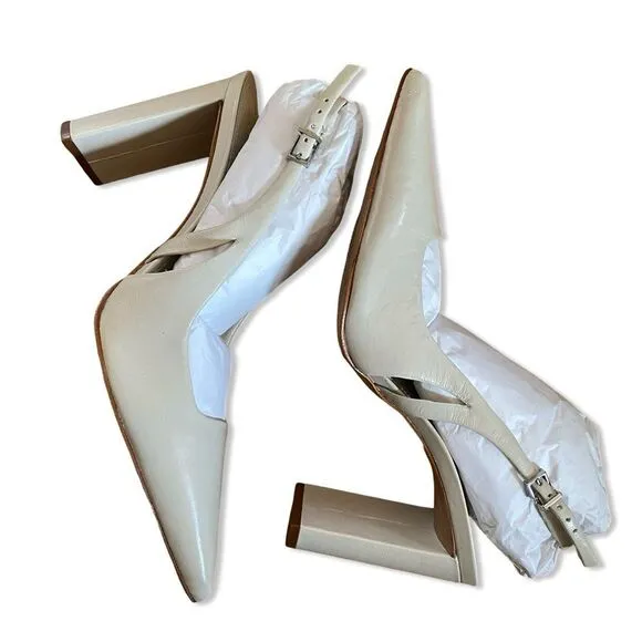 Schutz Blanche Pumps Pearl white shoes high heels Revolve Sz 8.5