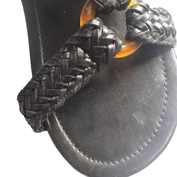 Schutz Jennie Woven Leather Sport Sandals Size 8.5
