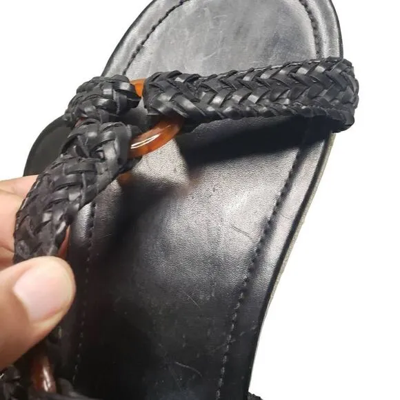 Schutz Jennie Woven Leather Sport Sandals Size 8.5