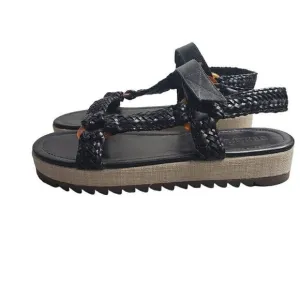 Schutz Jennie Woven Leather Sport Sandals Size 8.5