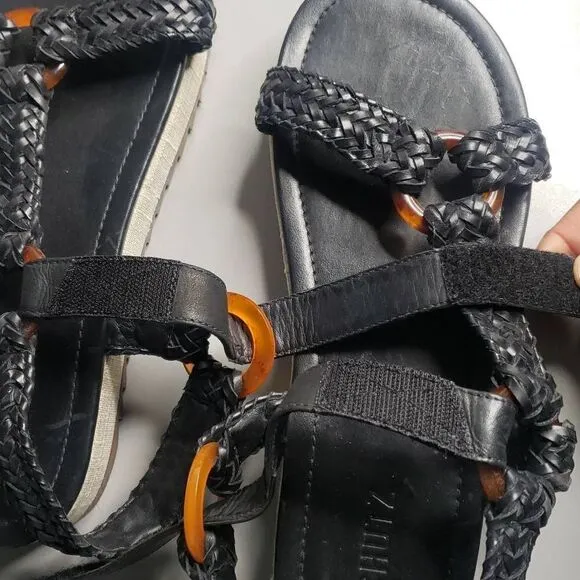 Schutz Jennie Woven Leather Sport Sandals Size 8.5