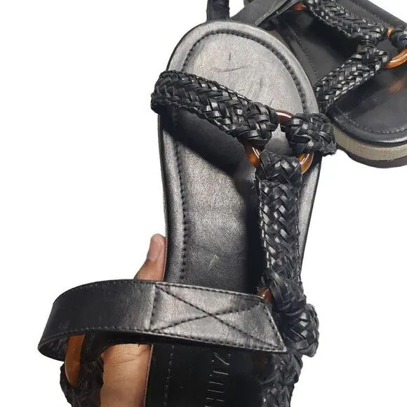 Schutz Jennie Woven Leather Sport Sandals Size 8.5