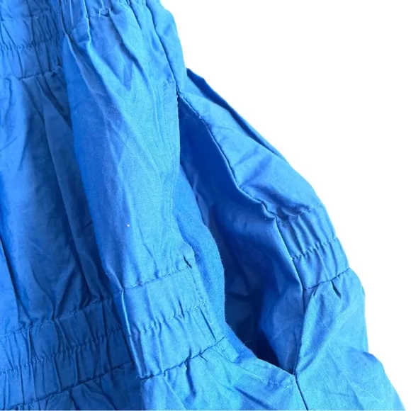 Sea Steph Bright Blue Cotton Flutter Sleeve Tunic Dress