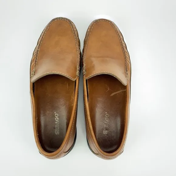 SEBAGO Breckenridge Slip On Loafers Leather Brown Comfort Boat Mens US 8.5 Shoes