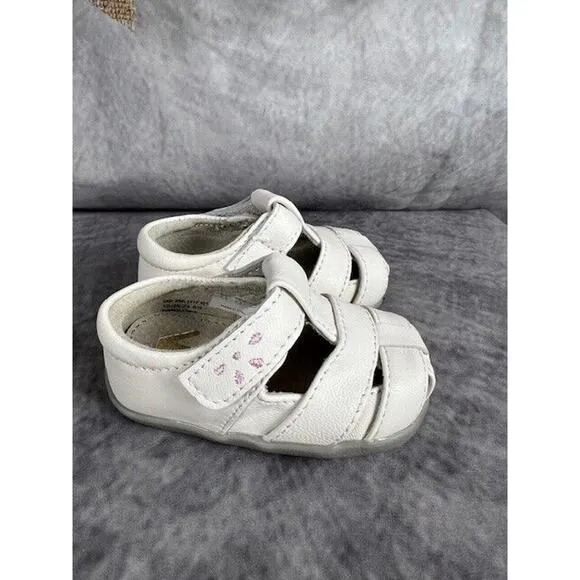 See Kai Run Shoe Brook III white pink toddler size 3 soft early walkers Girls