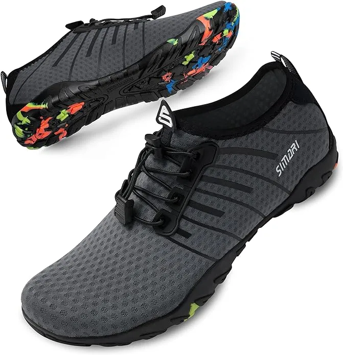 SIMARI Water Shoes Womens Mens Swim Beach Pool Aqua Sports Quick Dry Barefoot Diving Surf Walking 209 Gray