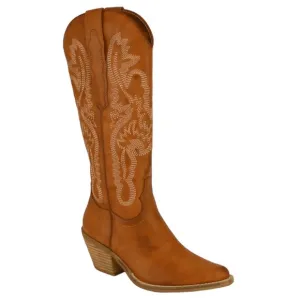 Size 11 BEAST FASHION Tan Heeled Cowboy Boots AI