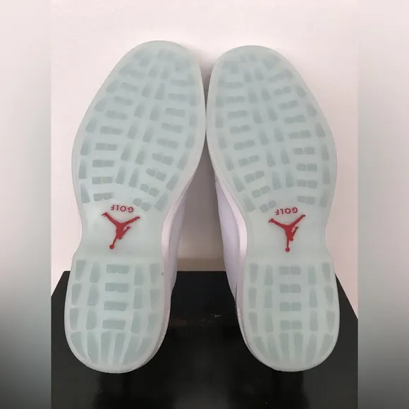 Size 11.5 Mens Jordan ADG 5 Spikeless Leather Golf Shoes White Red FQ6642-101