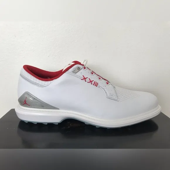 Size 11.5 Mens Jordan ADG 5 Spikeless Leather Golf Shoes White Red FQ6642-101