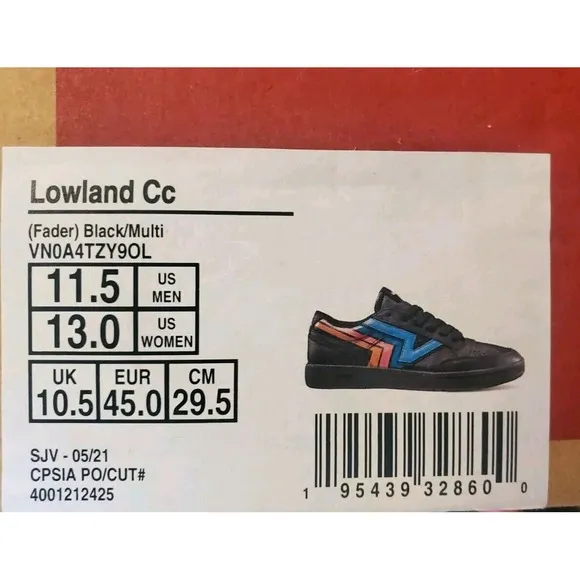Size 11.5 - VANS Lowland CC Fader - Black Pink Blue Sourh Beach Miami Rare