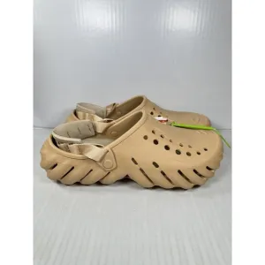 Size 12 Crocs Echo Mens Slip On Clogs Shoes Wheat Beige Comfort 207937-209 NEW