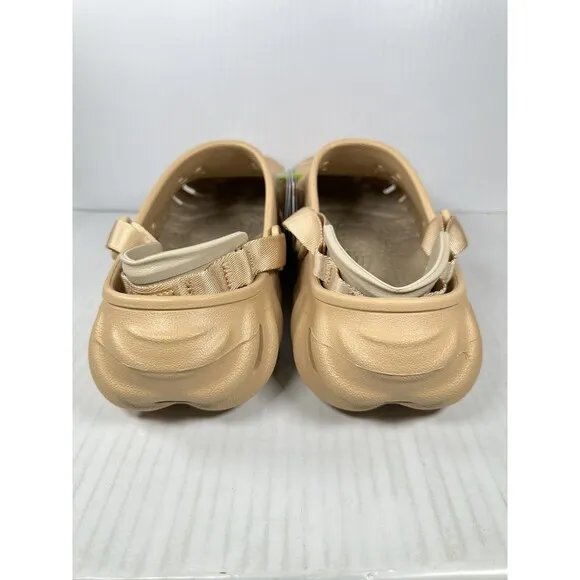 Size 12 Crocs Echo Mens Slip On Clogs Shoes Wheat Beige Comfort 207937-209 NEW