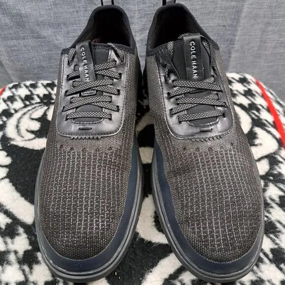 Size 13 Cole Haan ZeroGrand Shoes Black Stitchlite Knit Casual Comfort Men
