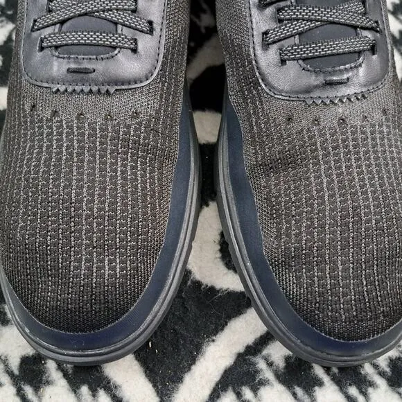 Size 13 Cole Haan ZeroGrand Shoes Black Stitchlite Knit Casual Comfort Men