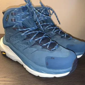 Size 9 B Hoka One One Kaha 2 GORE-TEX Blue‎ Coral Vibram Megagrip Hiking Boots