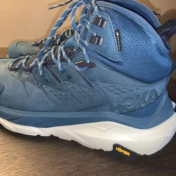 Size 9 B Hoka One One Kaha 2 GORE-TEX Blue‎ Coral Vibram Megagrip Hiking Boots