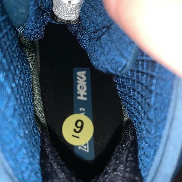 Size 9 B Hoka One One Kaha 2 GORE-TEX Blue‎ Coral Vibram Megagrip Hiking Boots