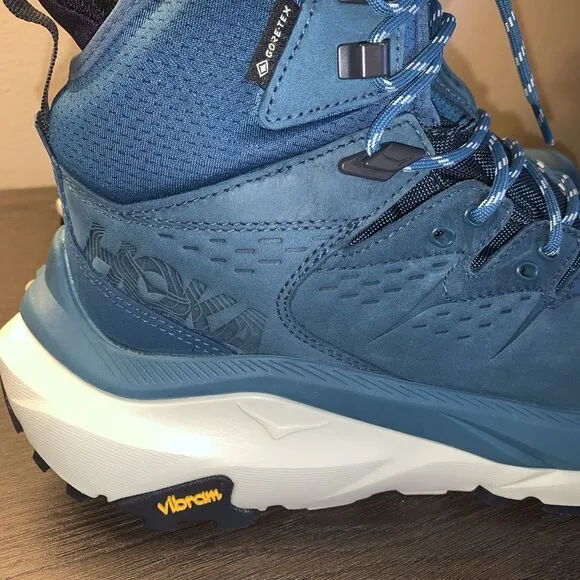 Size 9 B Hoka One One Kaha 2 GORE-TEX Blue‎ Coral Vibram Megagrip Hiking Boots