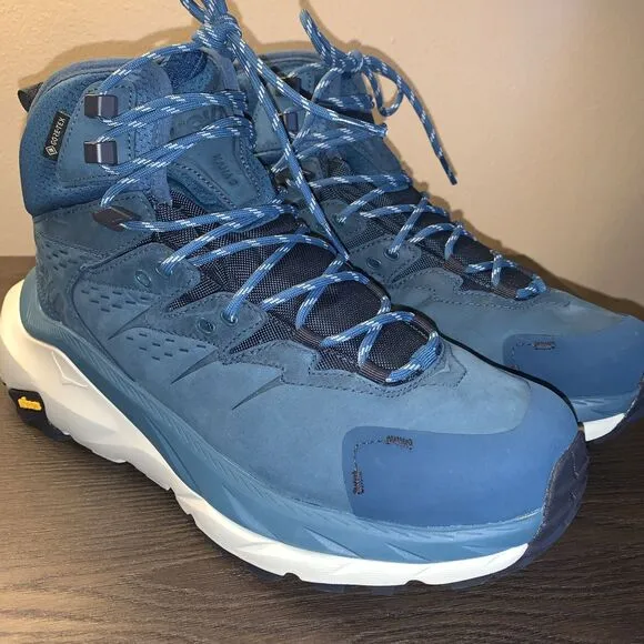 Size 9 B Hoka One One Kaha 2 GORE-TEX Blue‎ Coral Vibram Megagrip Hiking Boots