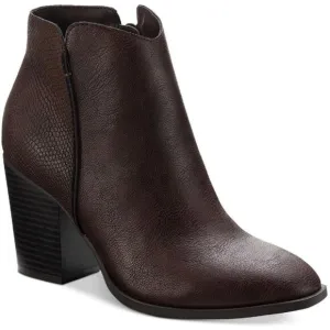 Size 9.5, 10, 11 - SUN   STONE - Gracey Faux Leather Brown Ankle Boots NEW $80