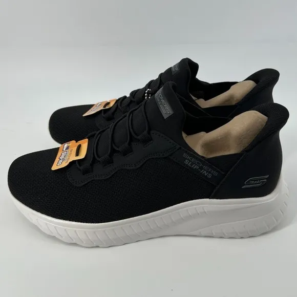 Skechers Men‎ 8.5 WIDE Hands Free Slip-ins BOBS Sport Squad Chaos Sneakers Black