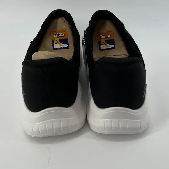 Skechers Men‎ 8.5 WIDE Hands Free Slip-ins BOBS Sport Squad Chaos Sneakers Black