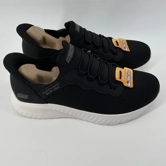 Skechers Men‎ 8.5 WIDE Hands Free Slip-ins BOBS Sport Squad Chaos Sneakers Black