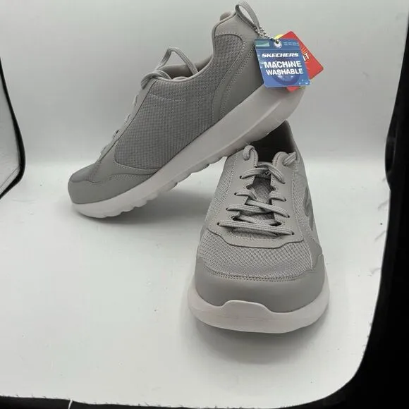Skechers Men's GOwalk Max Gray White WALKING/ Athletic Shoes SZ 11.5 Extra Wide