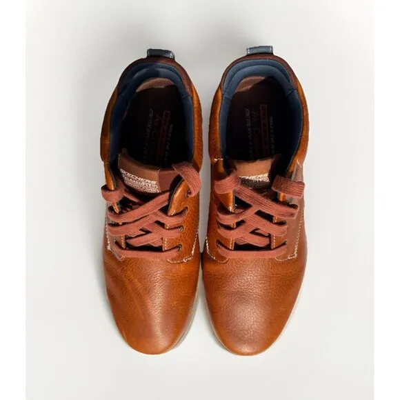 Skecher’s Men’s Harper Meldon Chukka Boots Brown Leather Lace Up Cushioned 7 M
