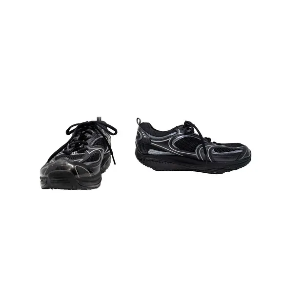 Skechers Shape Ups Black Silver Walking Shoes Women's Size 7.5
