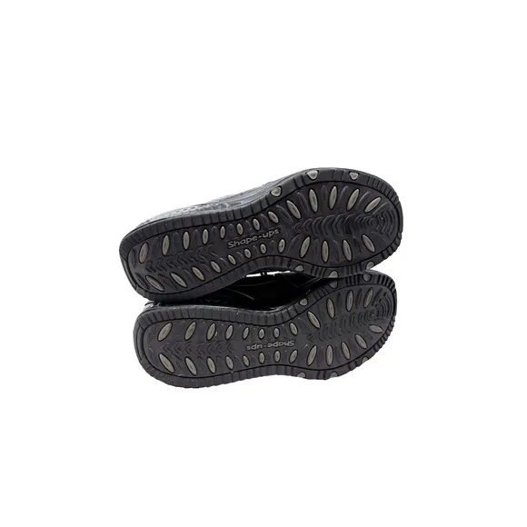 Skechers Shape Ups Black Silver Walking Shoes Women's Size 7.5