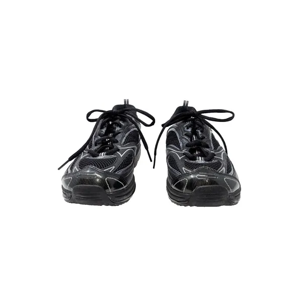 Skechers Shape Ups Black Silver Walking Shoes Women's Size 7.5