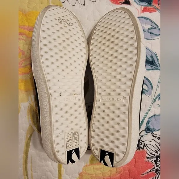 Skechers Street Memory Foam Slip On Sneakers with Beaded Top of Shoe