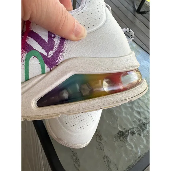Skechers Uno 2 Mad Air Rainbow Hearts White Sneakers Air Cooled Size 11