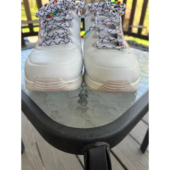 Skechers Uno 2 Mad Air Rainbow Hearts White Sneakers Air Cooled Size 11