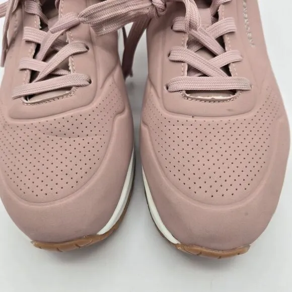 Skechers Uno Stand on Air Sneakers sz 11 Womens Shoes Pink Kicks Faux Leather